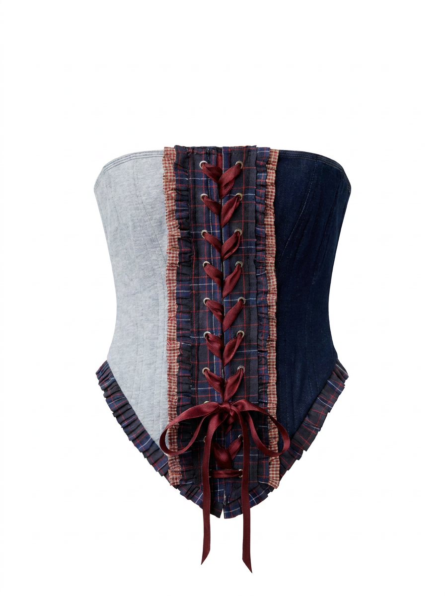 Robin Grey/Denim Corset Set