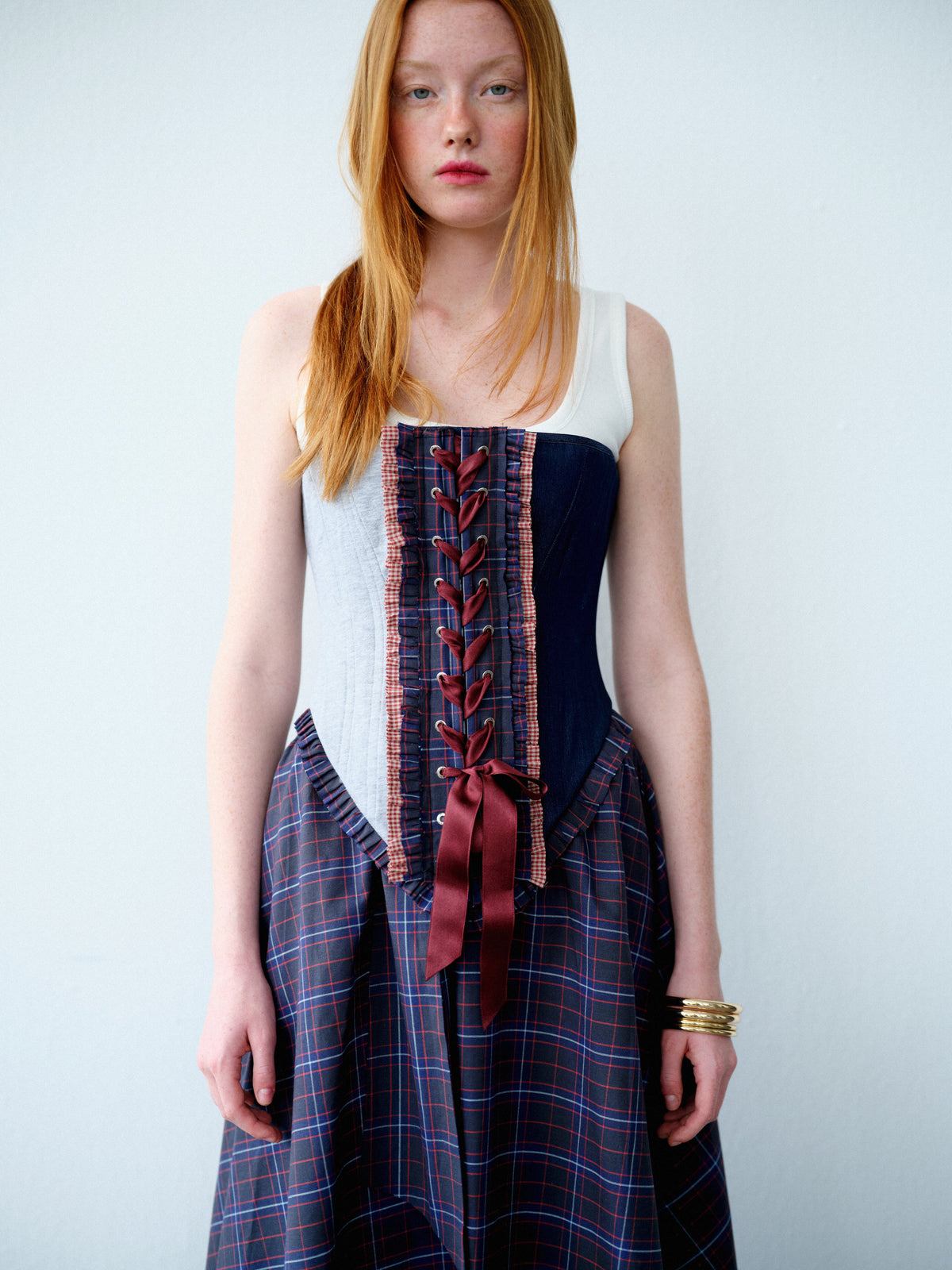 Robin Grey/Denim Corset Set