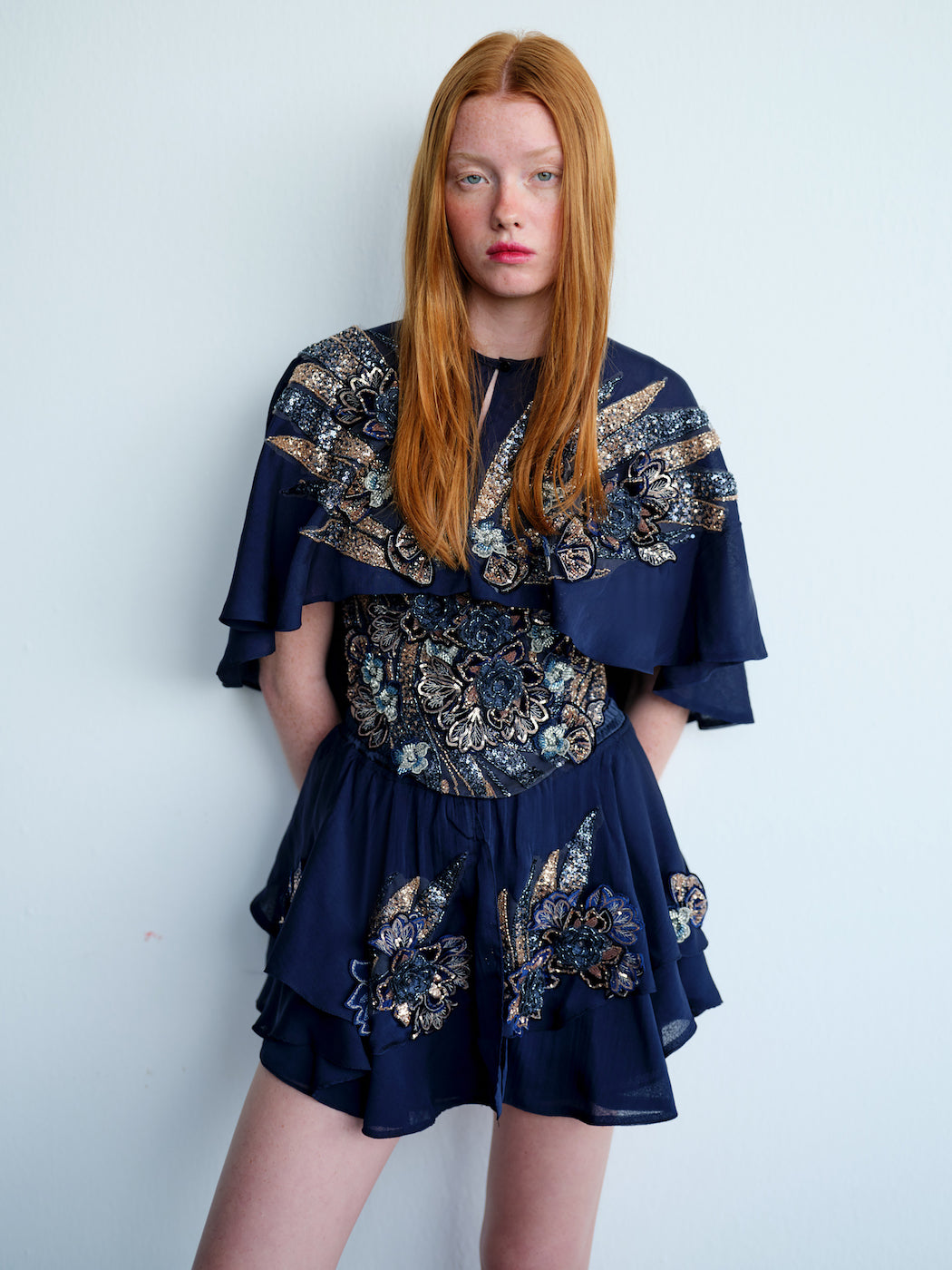 Athena Navy Cape