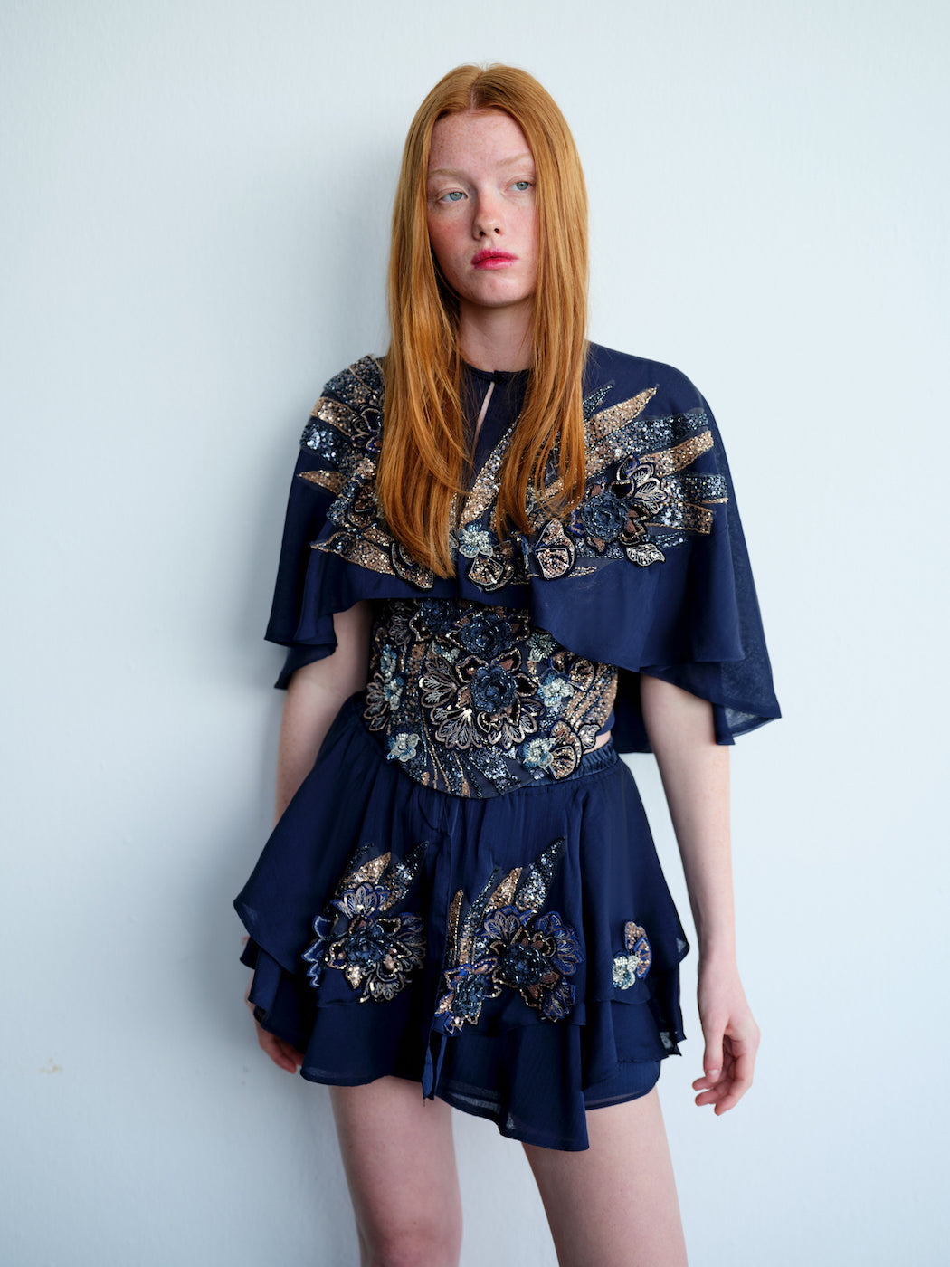 Athena Navy Cape