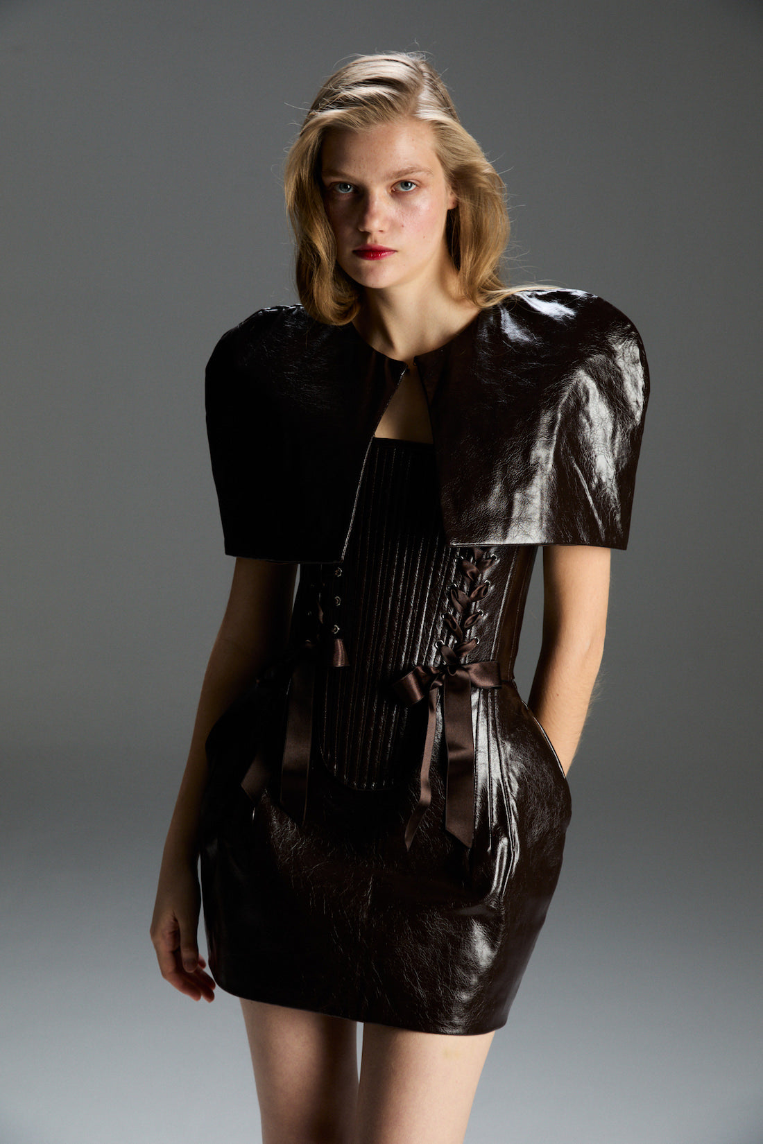 Aria Brown Leather Skirt