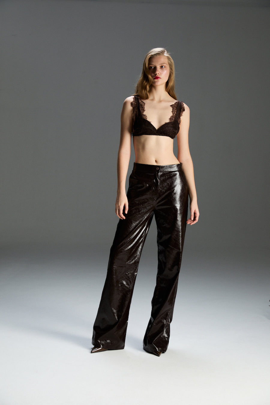 Valeria Brown Leather Pants