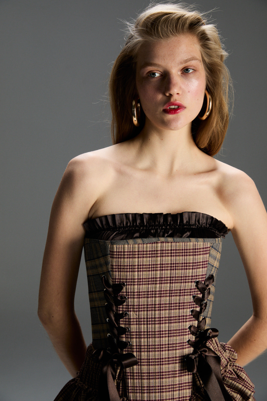 Marie Plaid Corset Set