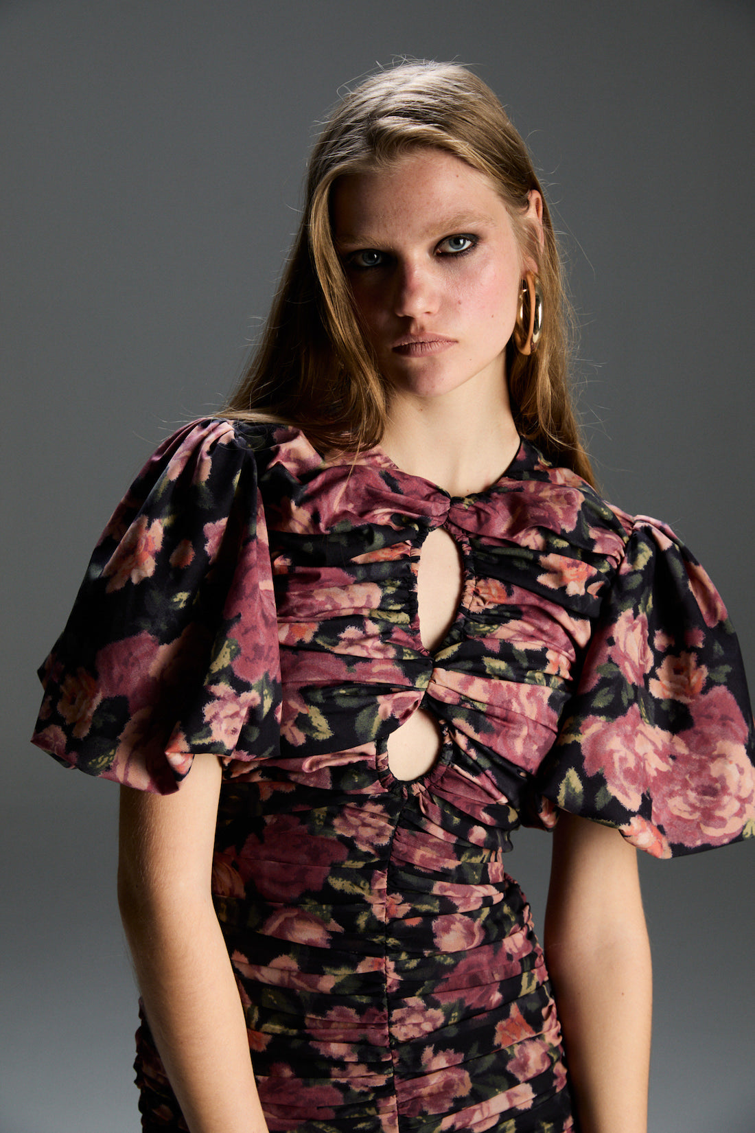 Clara Pembe Çiçek Desenli Elbise