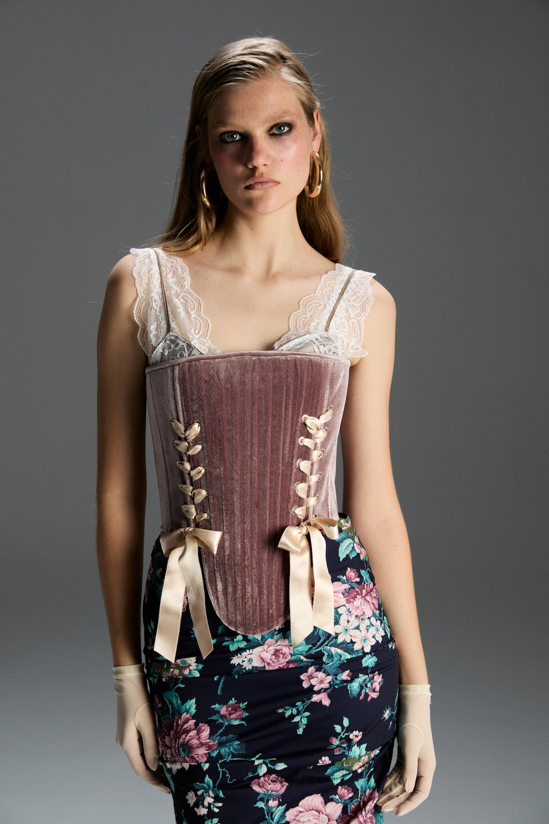 Marie Rosewood Corset Set