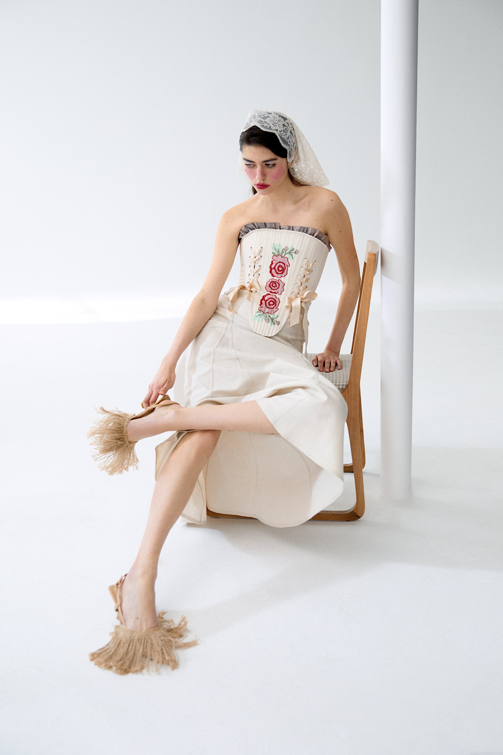 Ariel Beige Linen Skirt