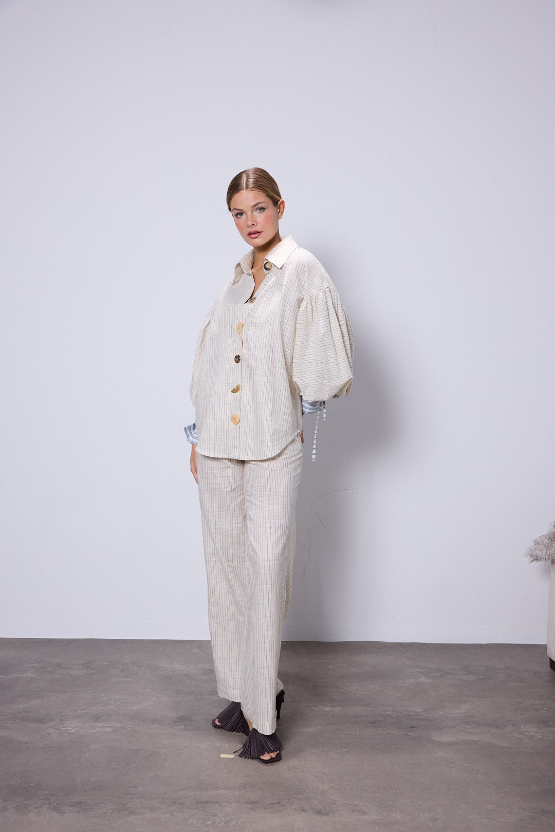 Luisa Ecru Striped Shirt