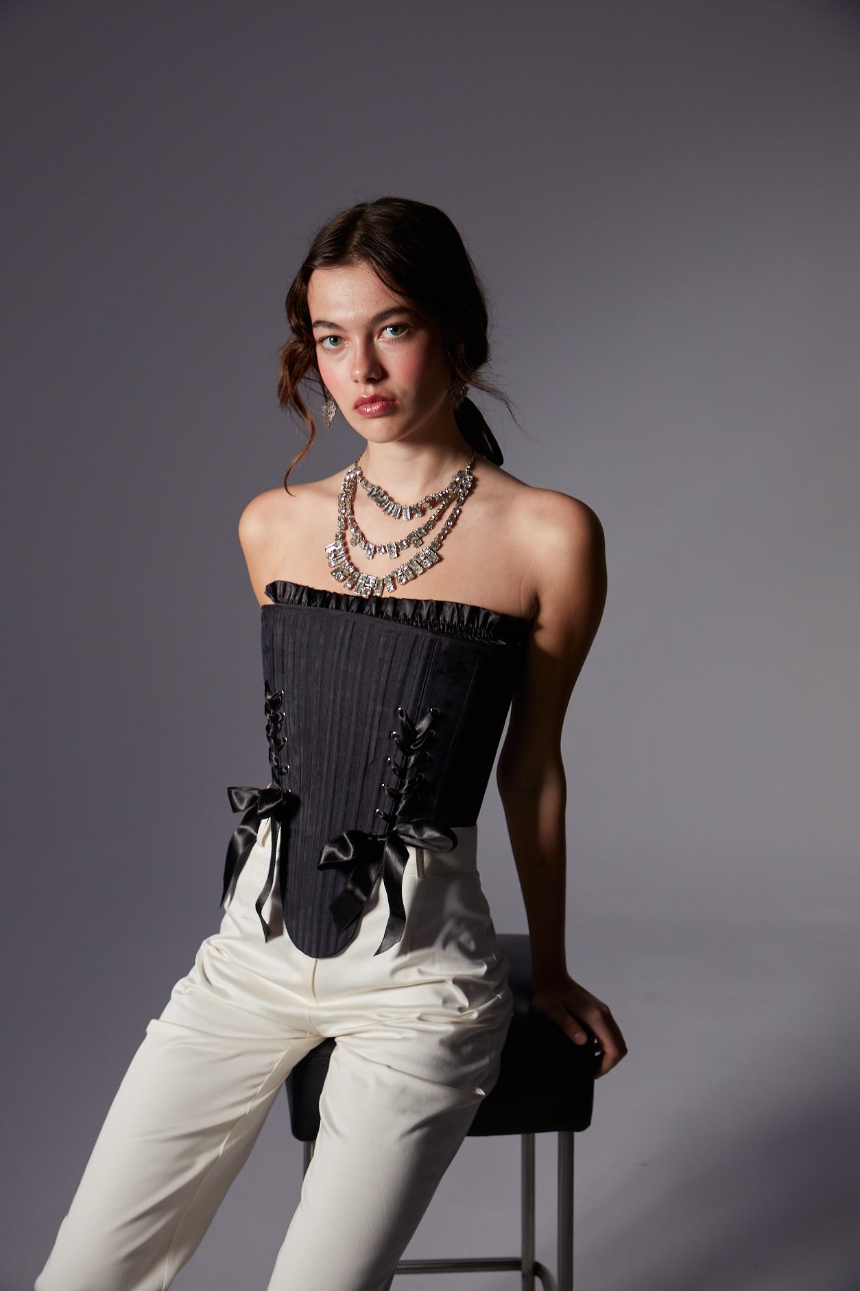 Eva Black Corset Set