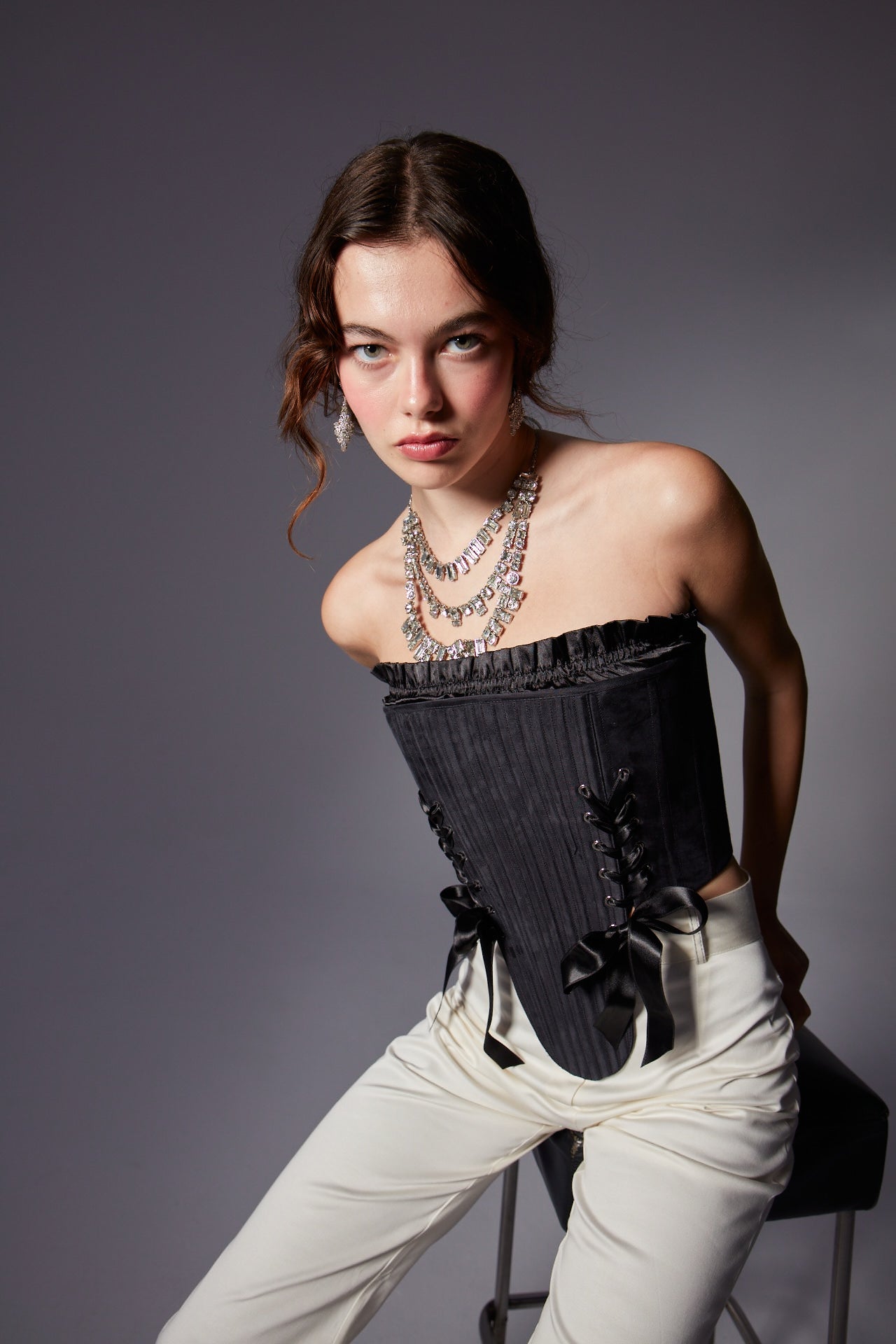 Eva Black Corset Set