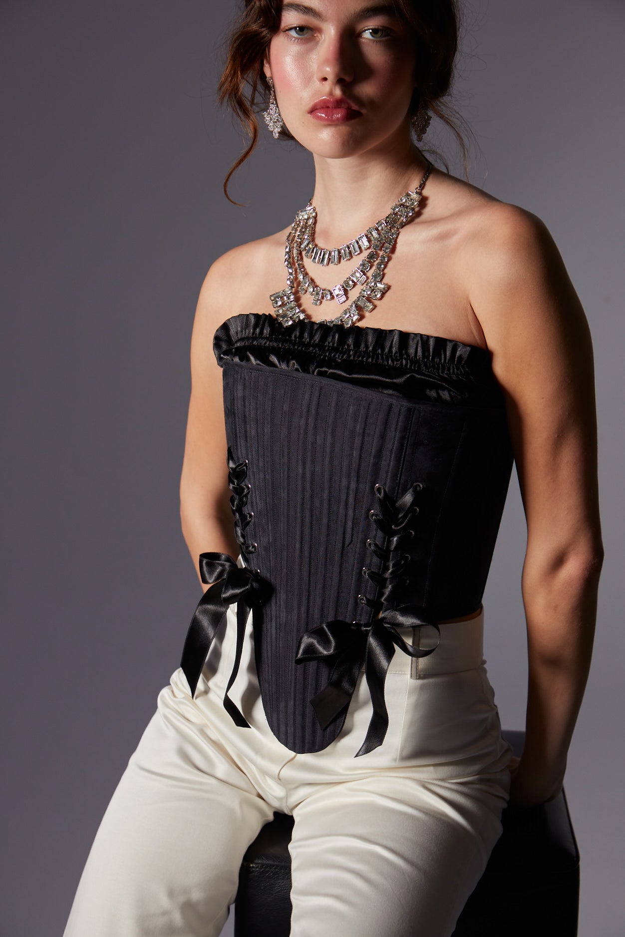 Eva Black Corset Set