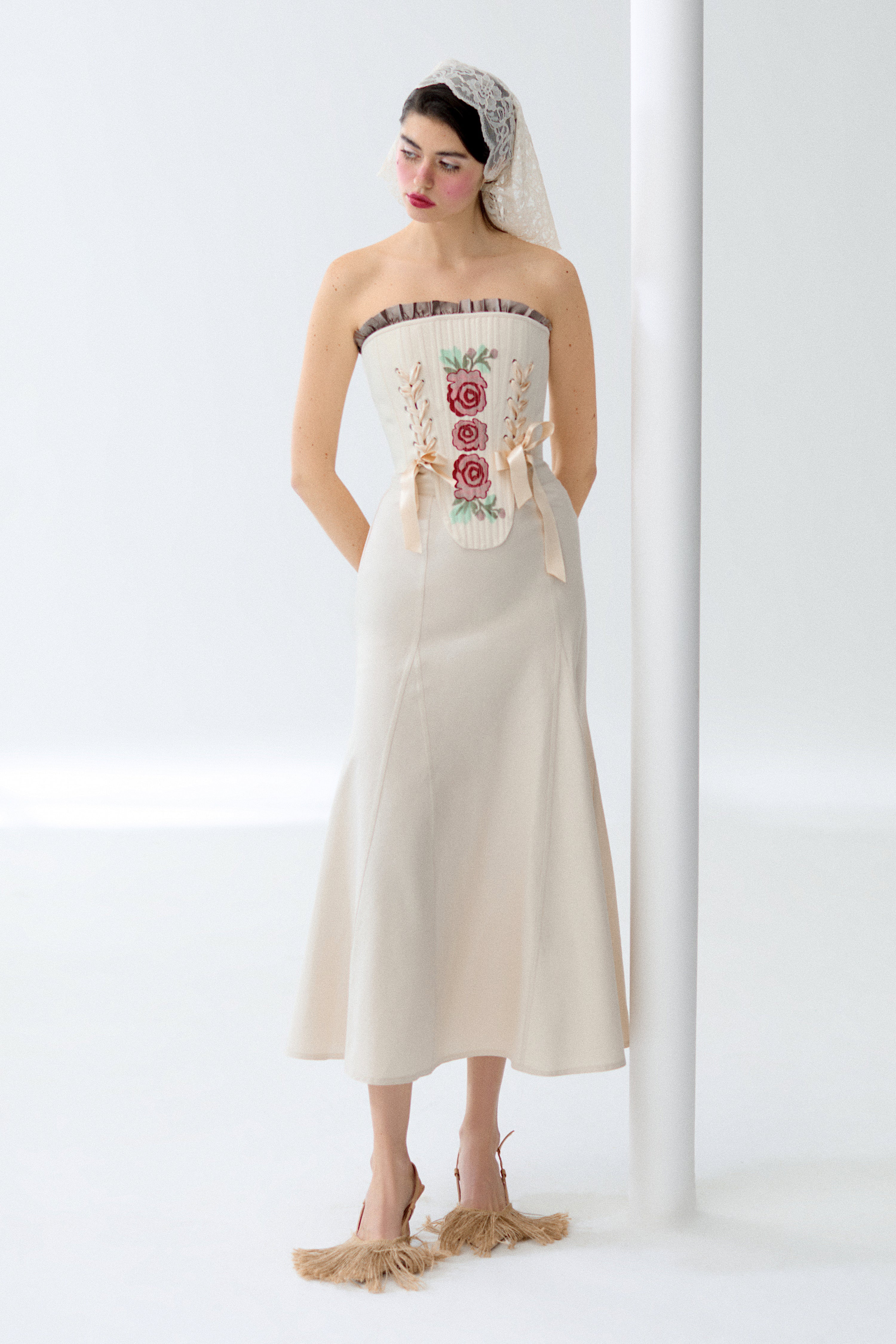 Ariel Beige Linen Skirt
