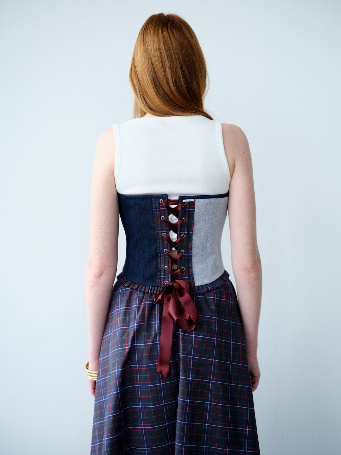 Robin Grey/Denim Corset Set