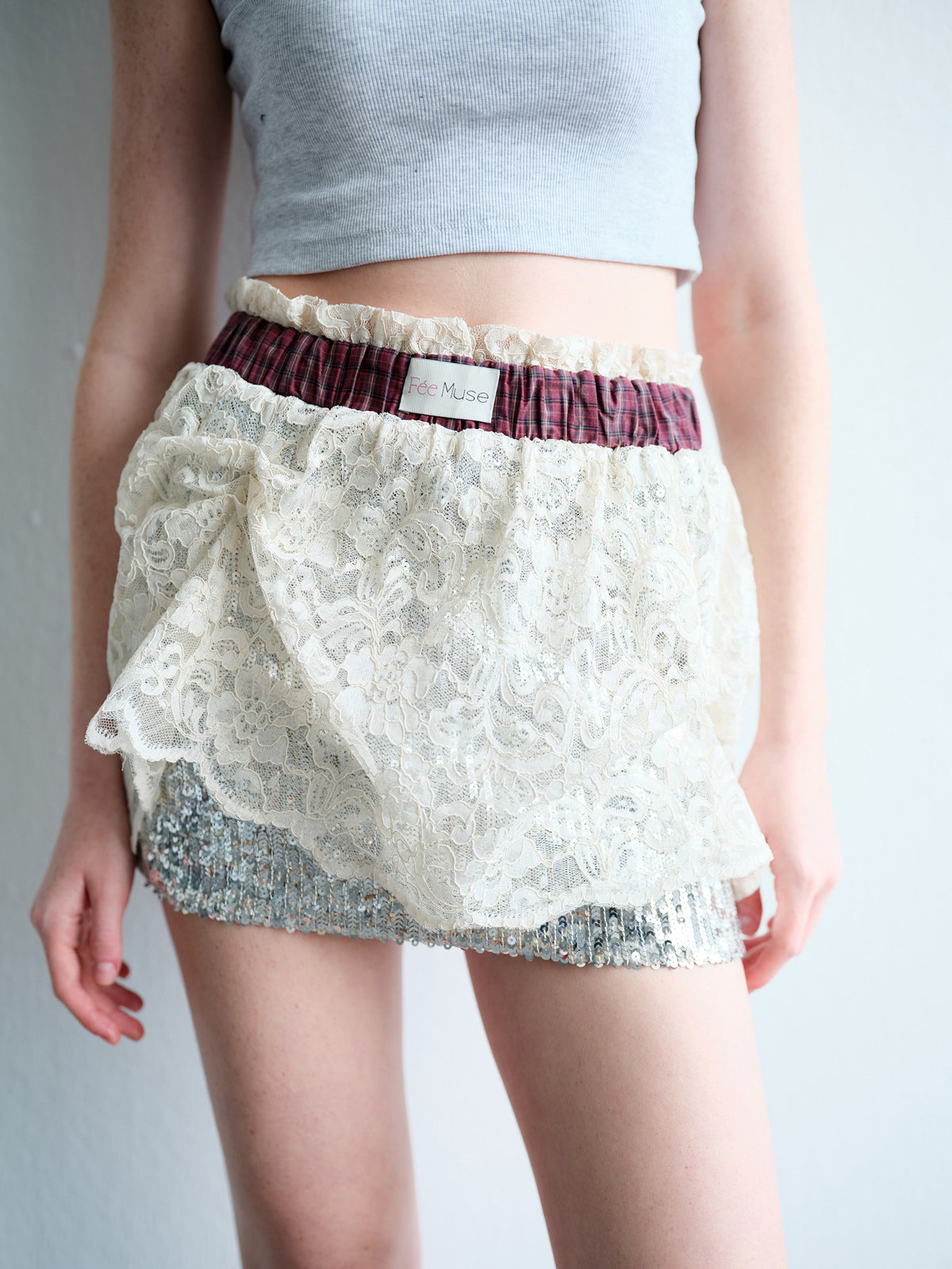 Dove Checkered Skirt