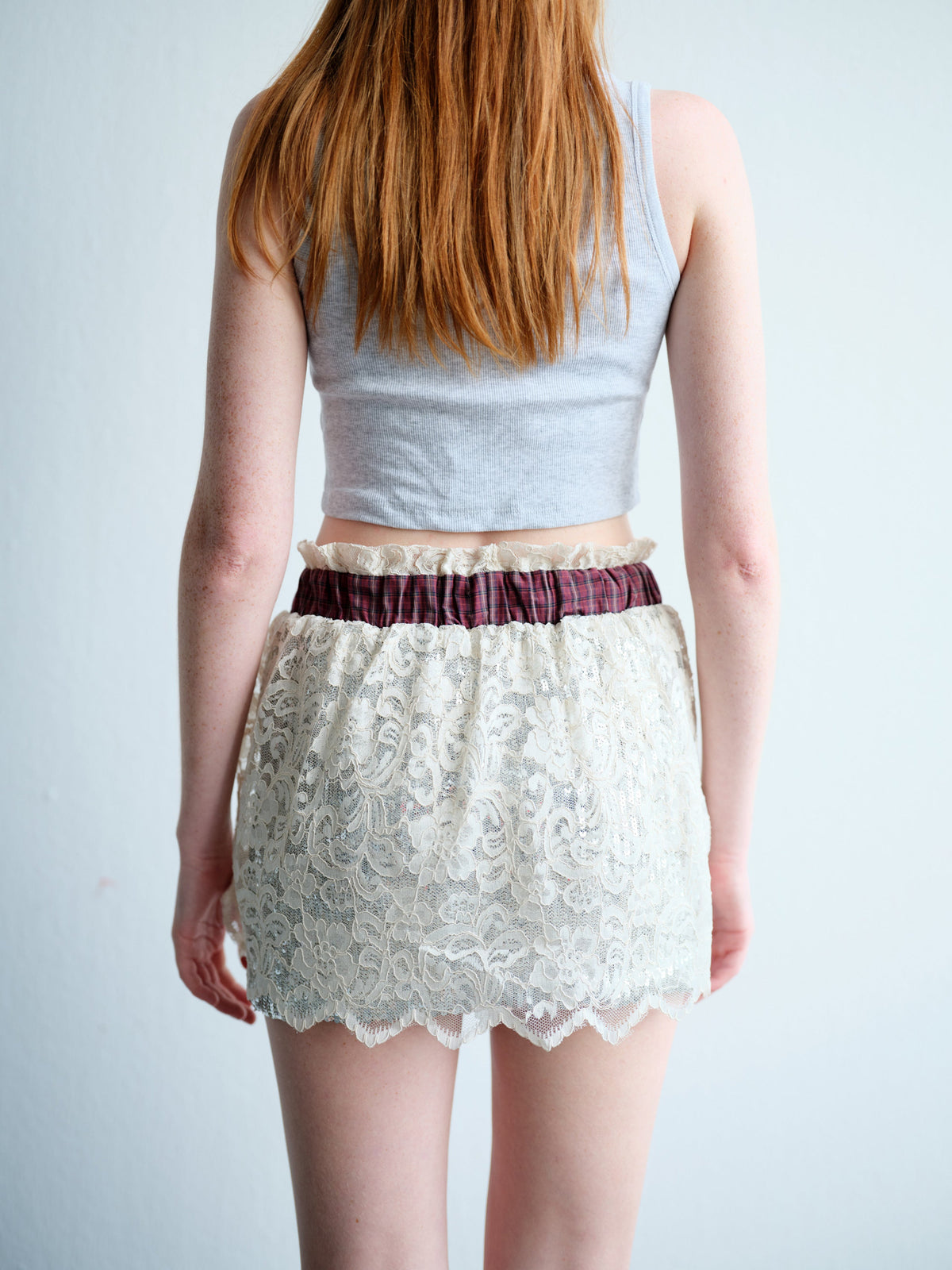 Dove Checkered Skirt