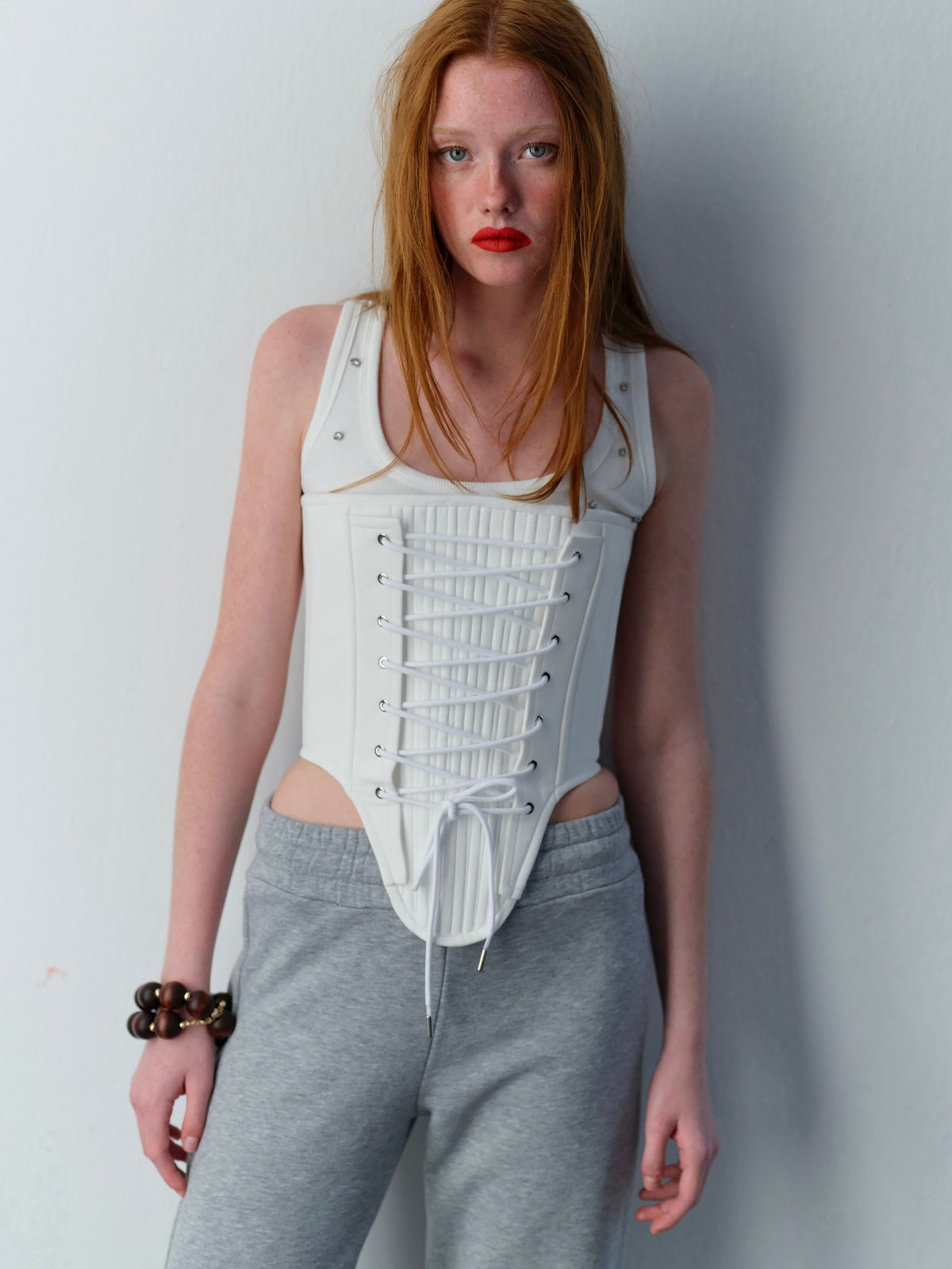 Luna White Corset Set