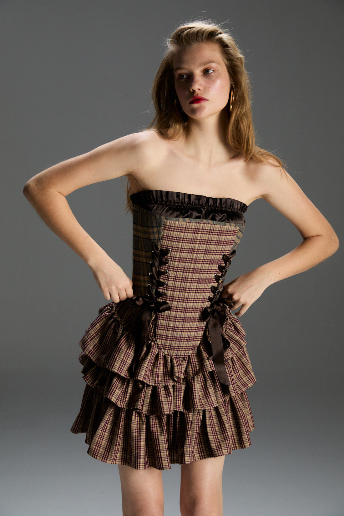 Marie Plaid Corset Set