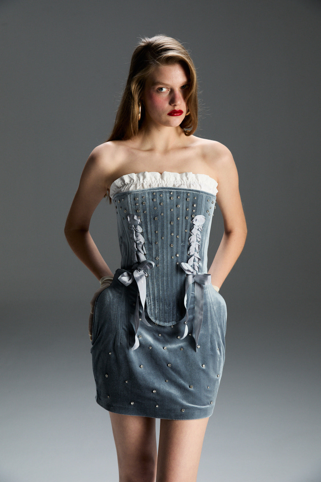 Gloria Velvet Corset Set