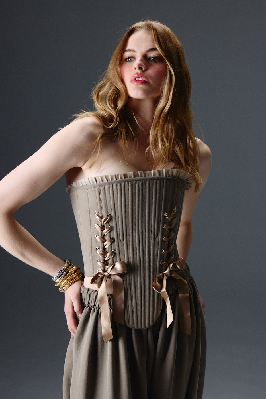 Marie Cupro Corset Set