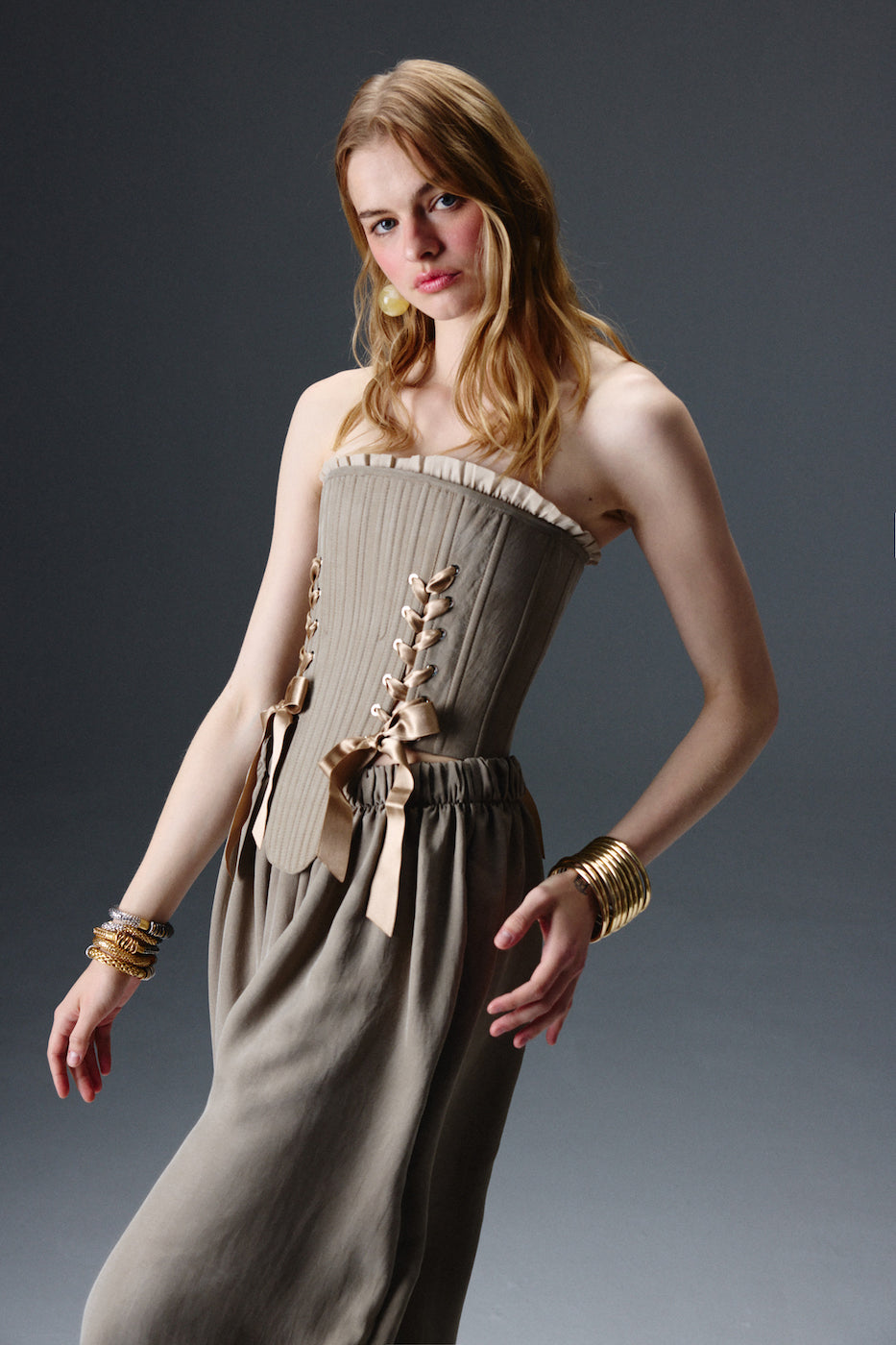 Marie Cupro Corset Set