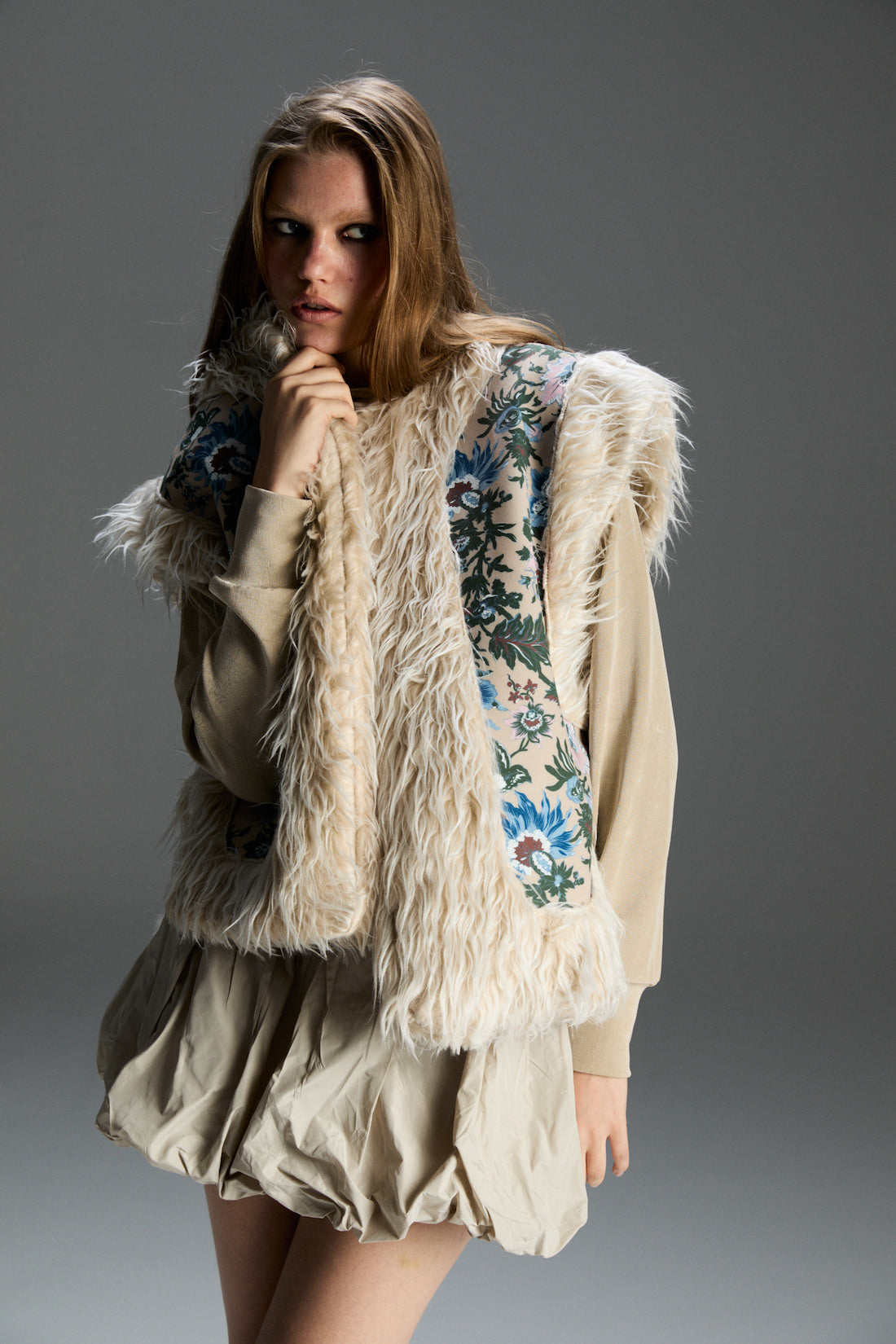 Milka Çiçekli Çift Taraflı Yelek