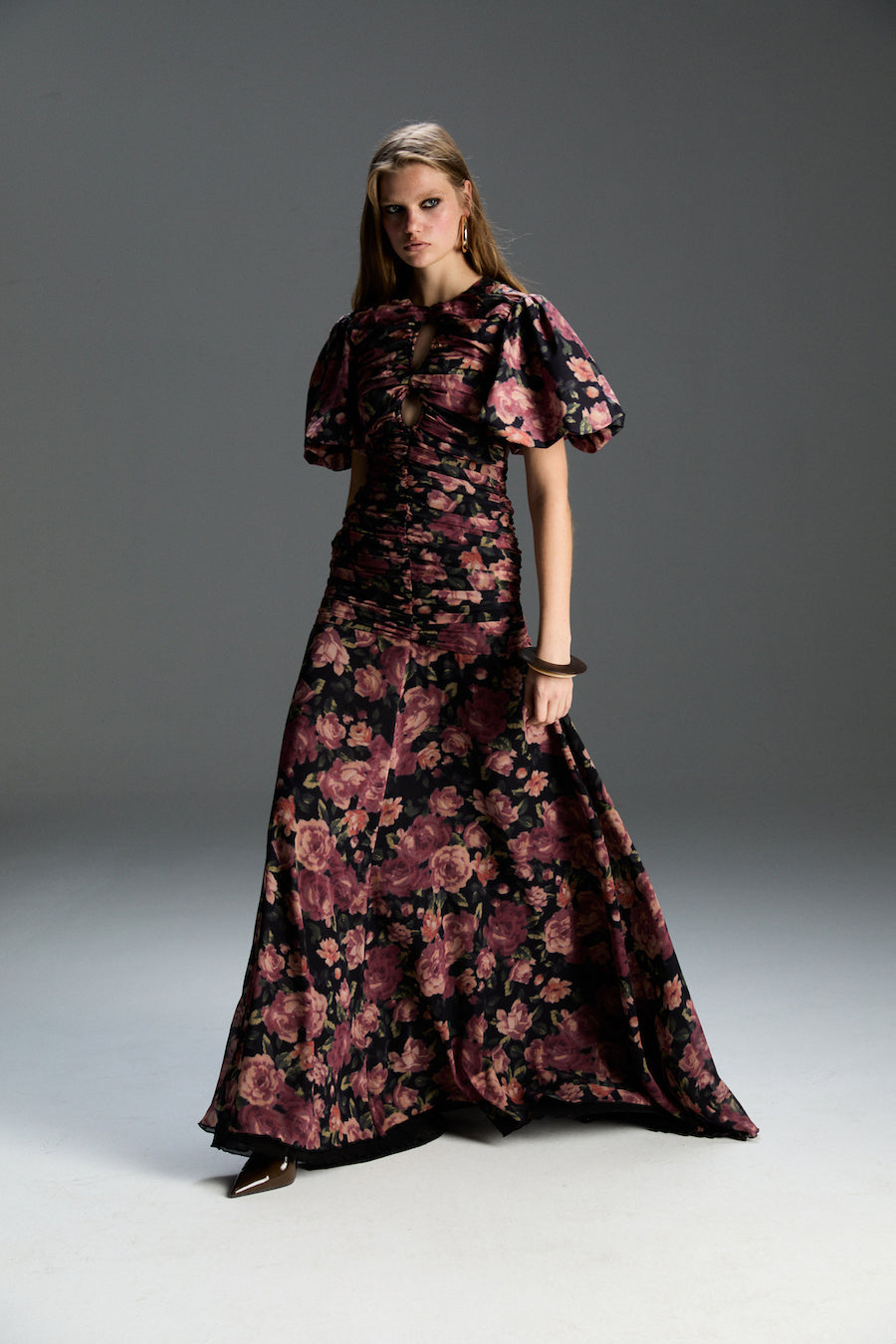 Clara Pembe Çiçek Desenli Elbise