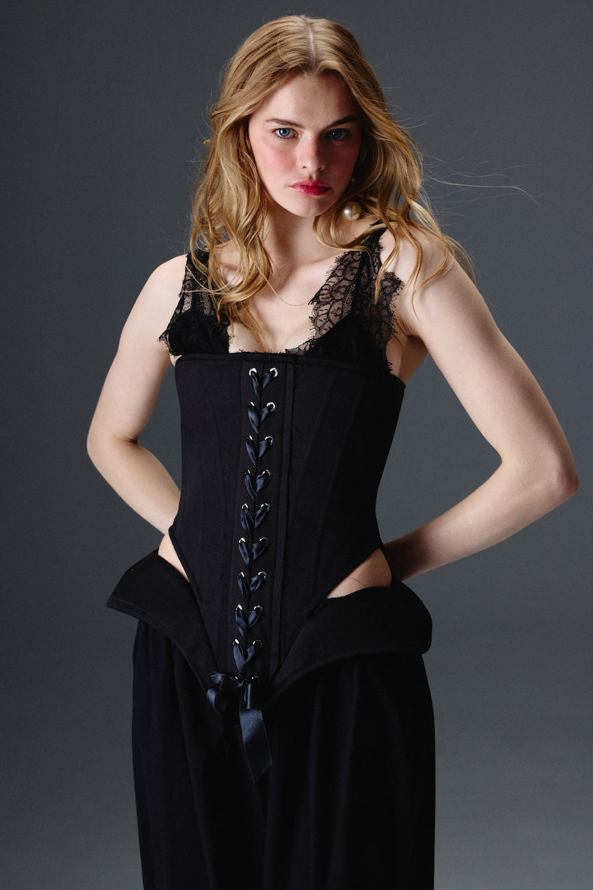 Grace Black Corset Set