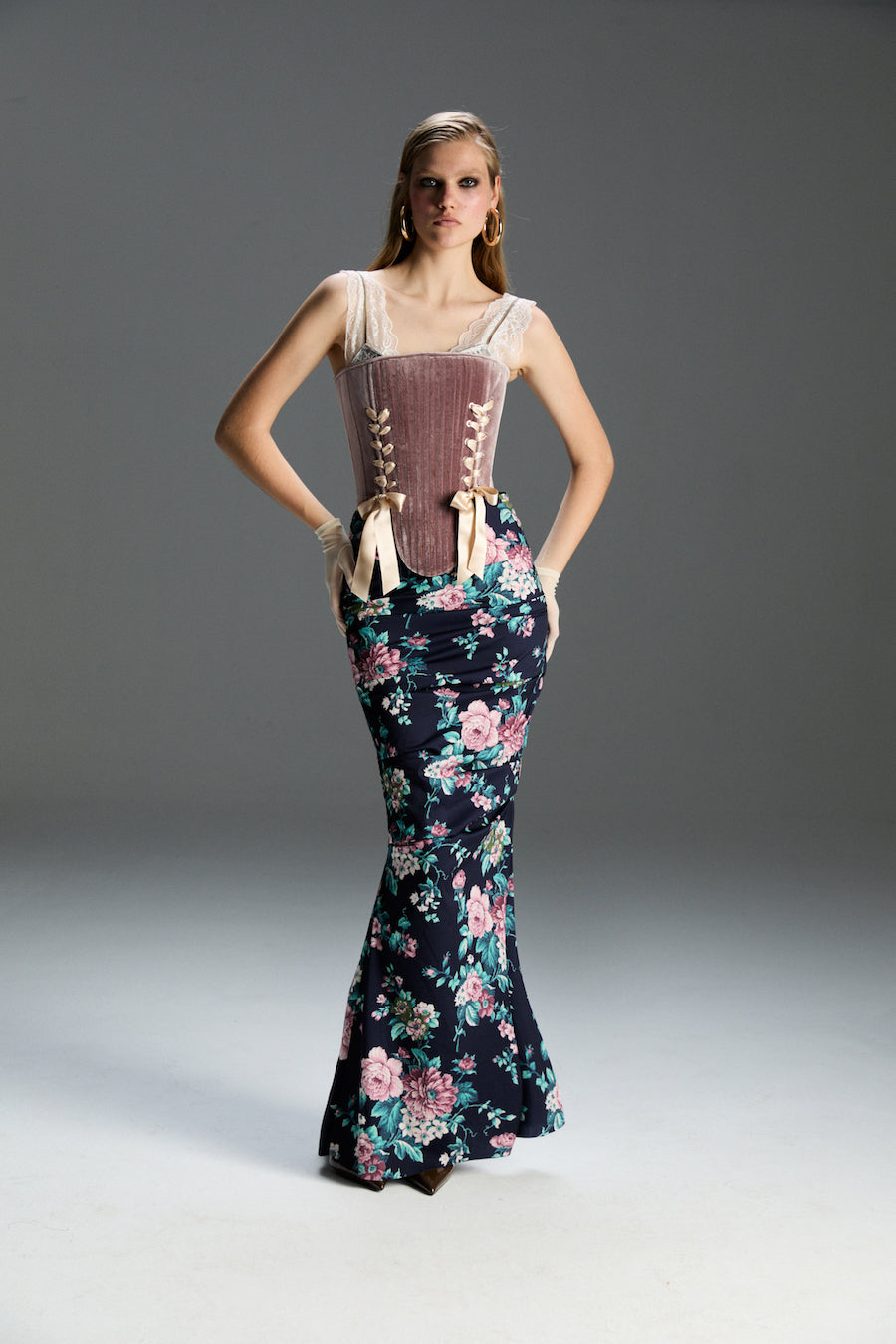 Marie Rosewood Corset Set