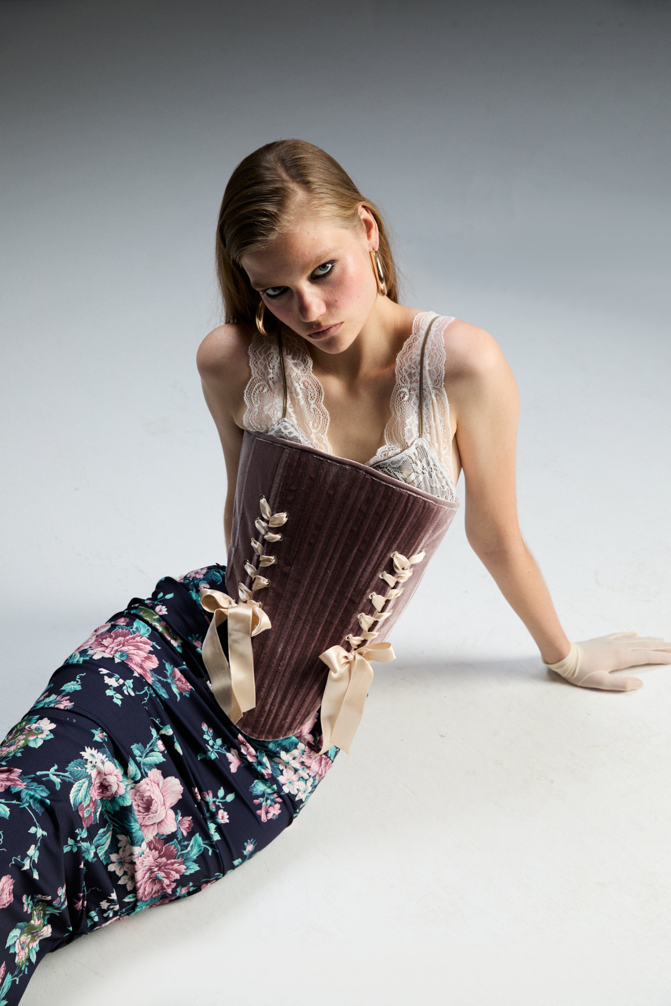 Marie Rosewood Corset Set