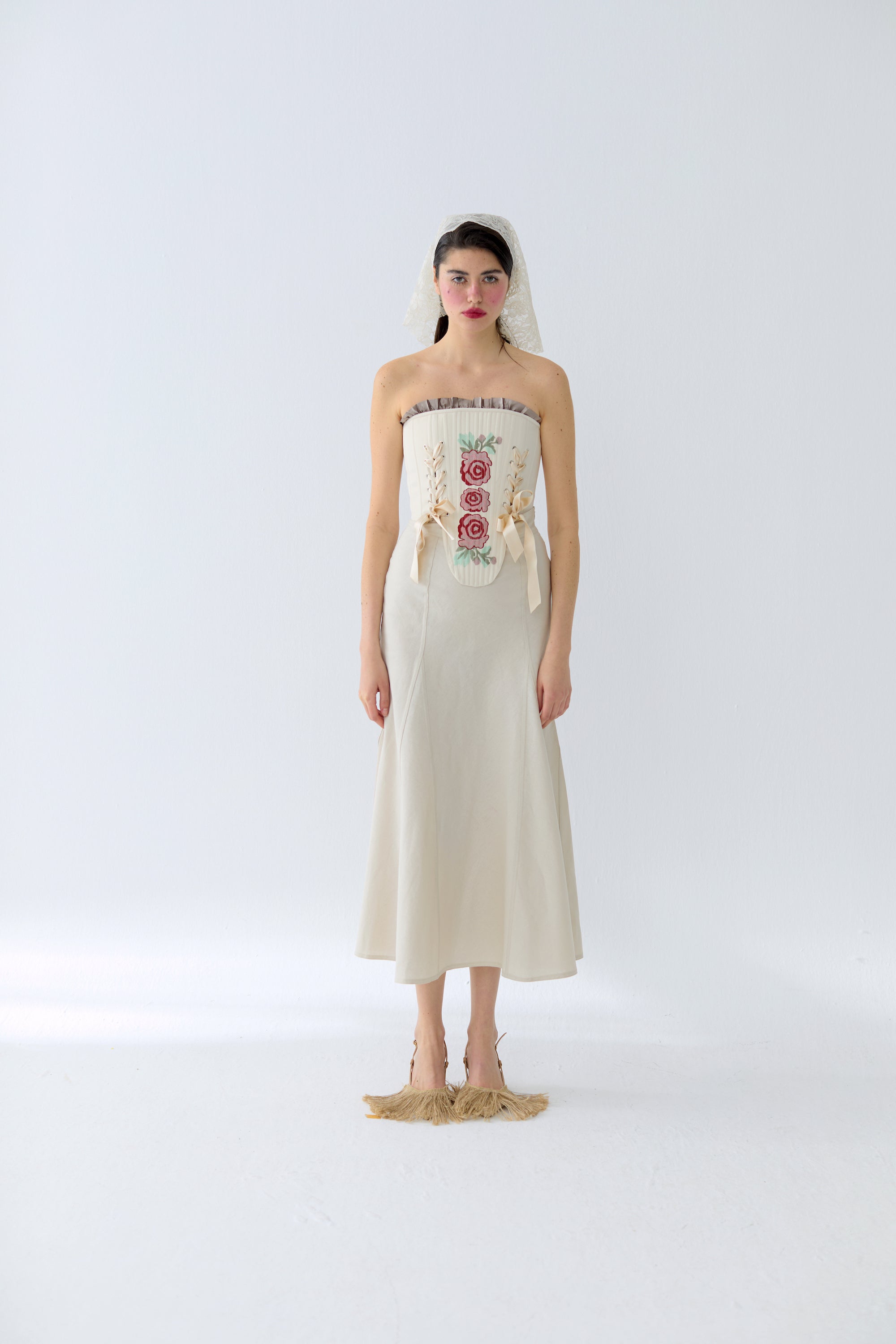 Ariel Beige Linen Skirt