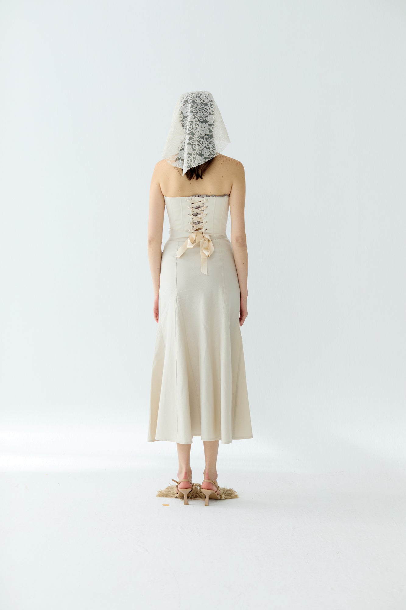 Ariel Beige Linen Skirt