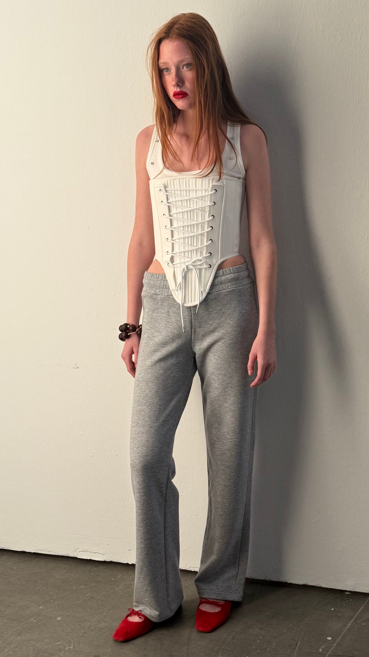 Luna White Corset Set