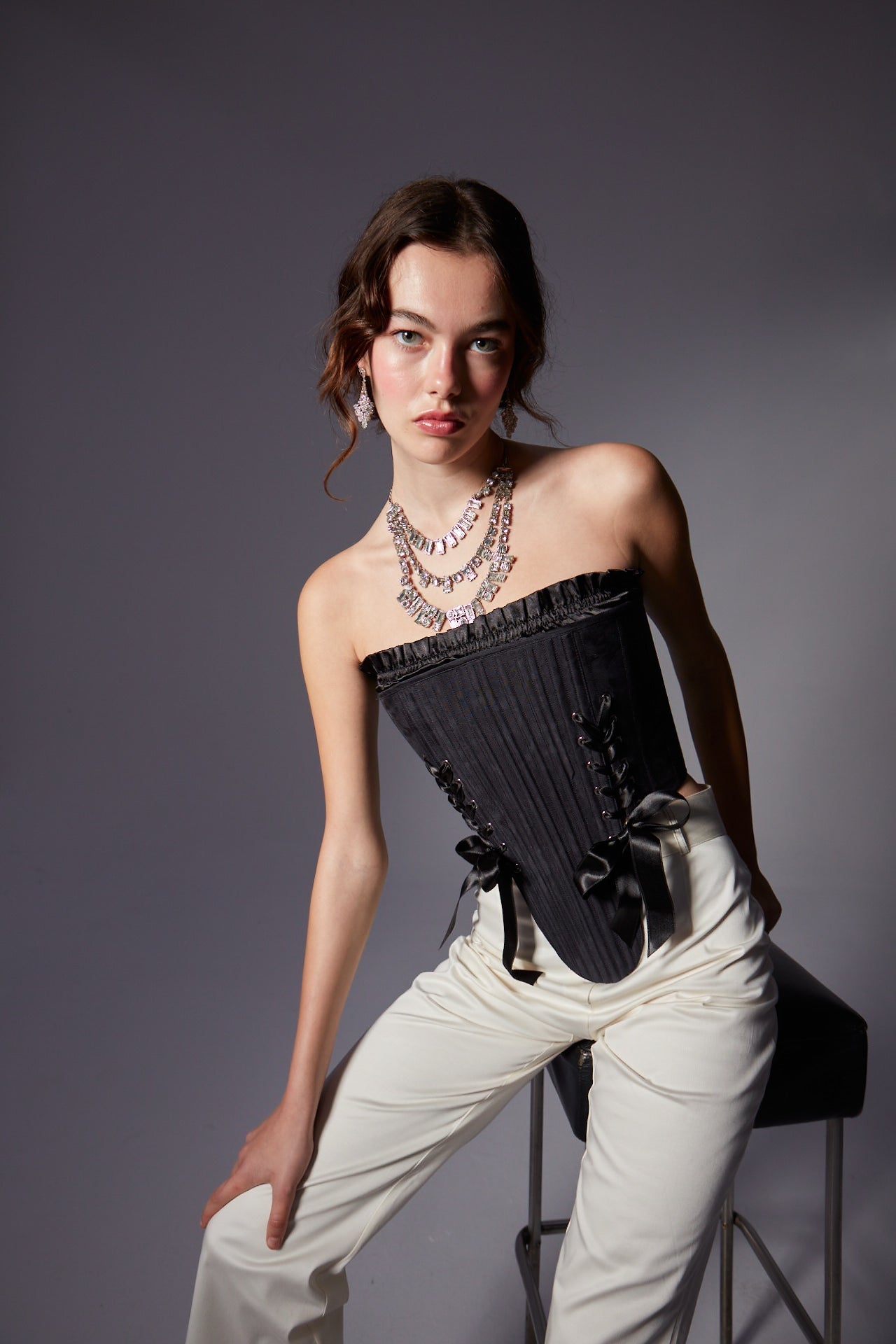 Eva Black Corset Set