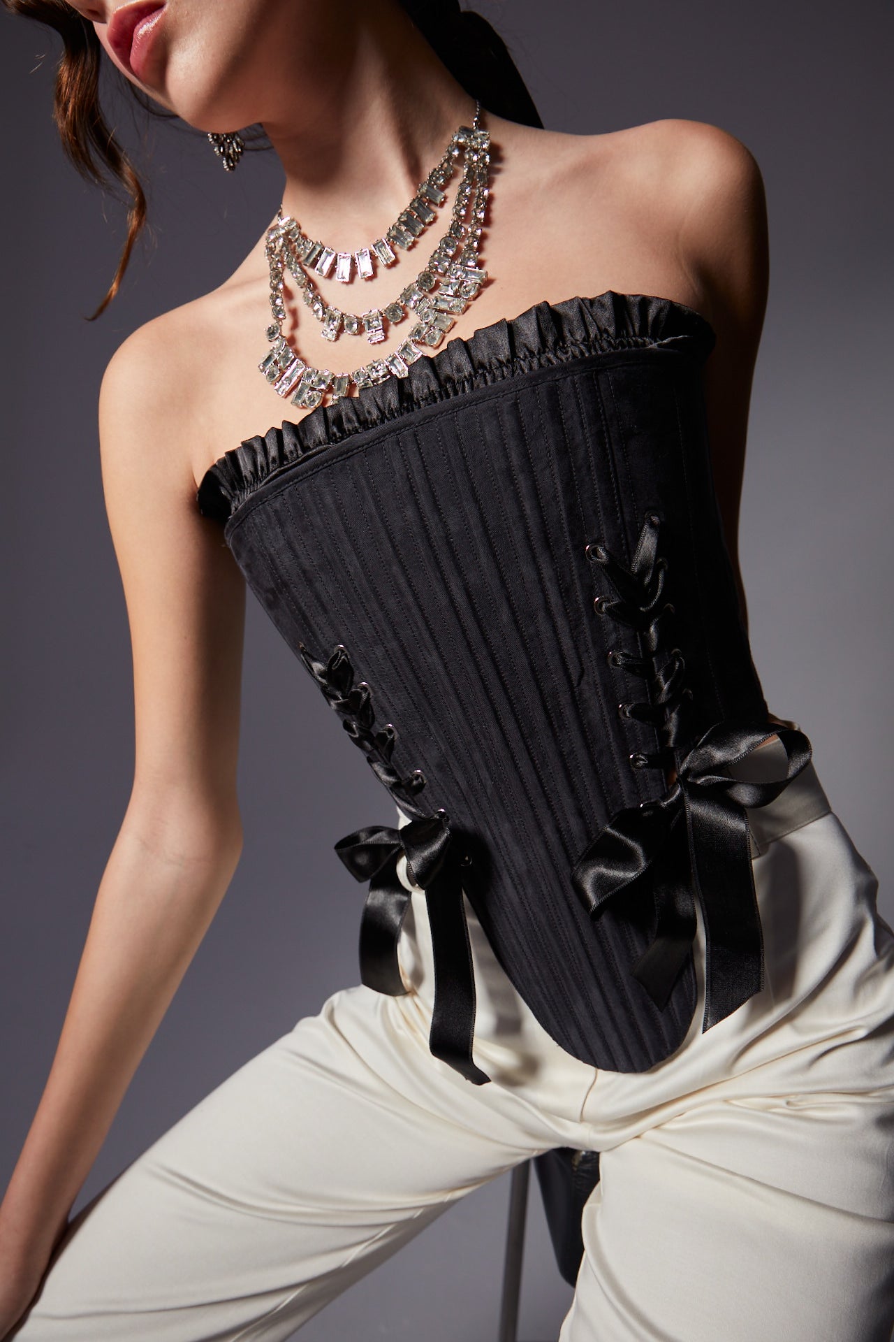 Eva Black Corset Set