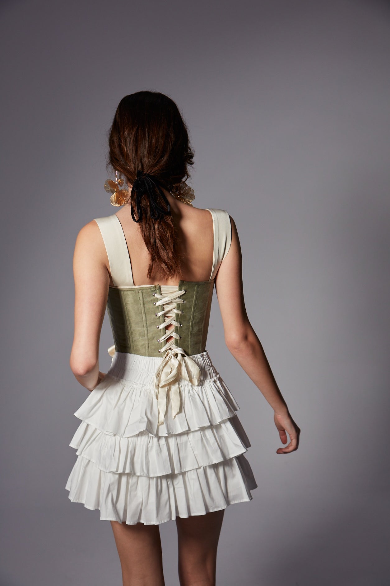 Eva In Khaki Corset Set